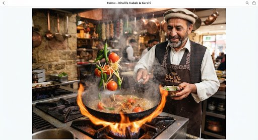 Traditional Afghan chef passionately seasoning a sizzling black iron Shinwari Karahi wok over intense flame, dressed in crisp artisanal chef attire, fresh green chilis, ripe red tomatoes and julienned ginger flying into the savory steam.